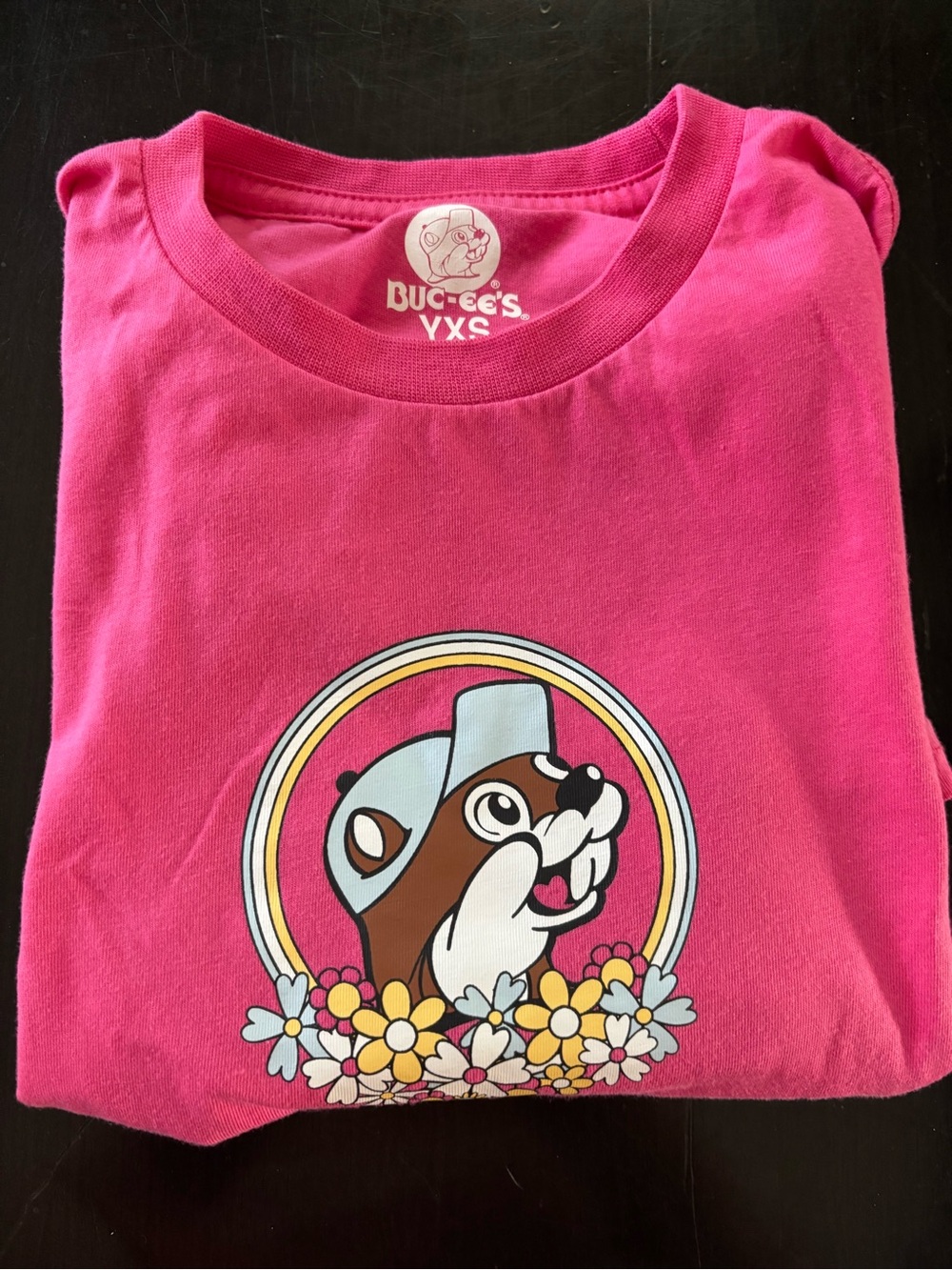 Buc-ee's Kids' Pink Short-Sleeve Tee with Mascot Graphic